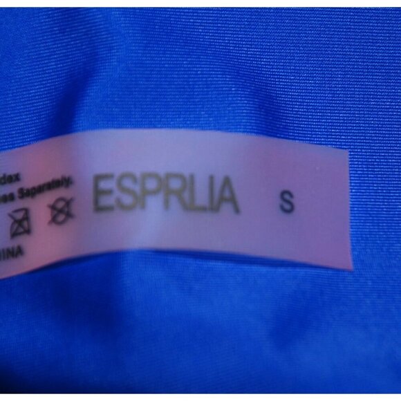 Esprlia Ladies Size S Blue Swimsuit Top Tankini Built In Bra Floral Hawaiian - Picture 5 of 6